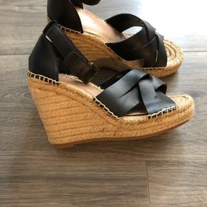 Gently Worn Black very comfortable Espadrilles with strap